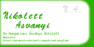 nikolett asvanyi business card